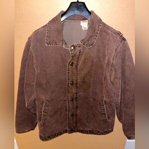 Vintage USA Made Tyca 90’s Canvas Jacket Sz Large Opryland Hotel Brown Embroided